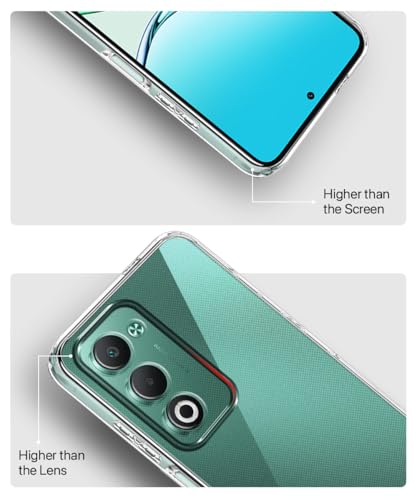 Image of WOW IMAGINE Transparent Back Cover Case for Oppo A5 5G | Raised Bumps for Full Device & Camera Protection Shockproof TPU Silicone Back Case Mobile Cover - Transparent