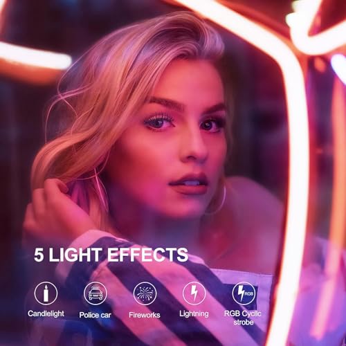 2 Pack RGB Photography Lighting Studio Lights with Adjustable Tripod Stand LED Photo Light 2500-9900K Dimmable Camera Light for Video Recording/YouTube/TikTok/Streaming/Make up/Vlogging