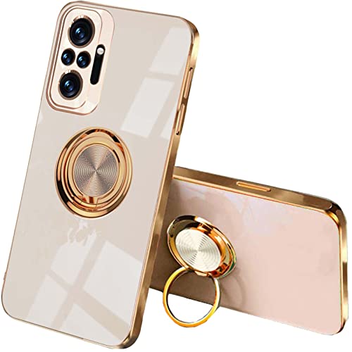 QIYIN Cover per Xiaomi Redmi Note 10 Pro, Cabina Silicone Colorato Case Proteggi la Fotocamera, Custodia Antiurto Ultrasottile da Donna Elegante Guscio con Supporto (Rosa)