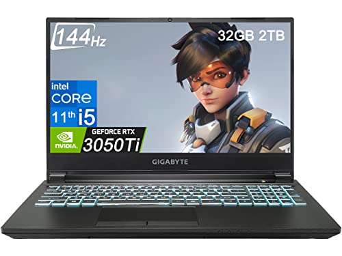 Gigabyte G5 Md 15.6" 144Hz (32Gb Ram, 2Tb Pcie Ssd, Intel 6-Core I5-11400H, Nvidia Geforce Rtx 3050 Ti 4Gb) Gaming Laptop, Type C, Rgb Backlit Keyboard, Webcam, Dts:x Audio, Windows 11 Home #TOP24