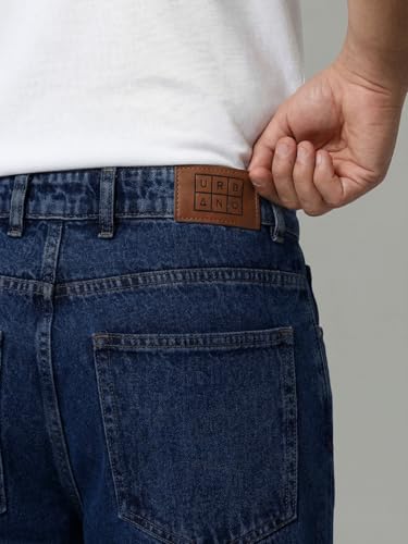 Image of Urbano Plus Men's Relaxed Fit Washed Denim Jeans Non-Stretchable
