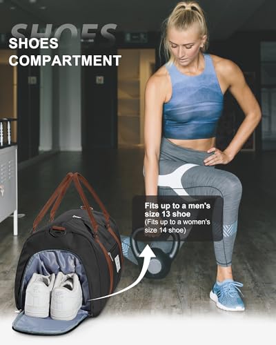 Image of Gym Bag Womens Mens with Shoes Compartment and Wet Pocket Travel Duffel Bag for Women for Plane Sport Gym Tote Bags with Toiletry Bag Waterproof Weekend Overnight Carry on Bag Hospital Holdalls