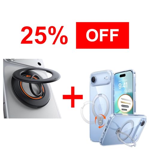 TORRAS Magnetic Stand Case & Magnetic Phone Grip Ring Holder Kickstand