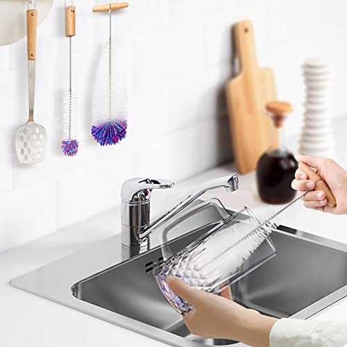 Foto von Diwoker Flaschenbürste für Glasflaschen Flaschenreiniger, 2 STK Reinigungsbürste Reinigung Flaschenreiniger für Glaskaraffe,Trinkflaschen,Babyflaschen,Sodaflaschen (Weiß)