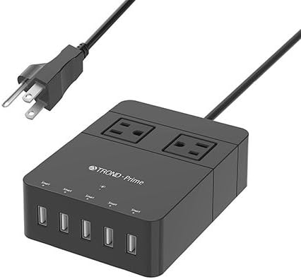 Power Strip Surge Protector, TROND 6 Outlets 6 USB Ports 1700 Joules, Flat Plug, 4ft Extension Cord, Compact for Desktop Home Office, Dorm Room Essentials, ETL Listed, Black