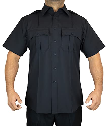 Image of First Class 100% Polyester Short & Long Sleeve Zippered Uniform Shirt 4 Pocket Hidden, Law Enforcement BDU Zipper Closure.