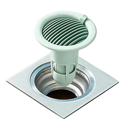 Anti-Odor Floor Drain Shower Hair Catcher Bathroom Insert Floor Drain Backflow Preventer One Way Drain Valve Anti-Odor Drain Strainer for Bathtub Sink Sewer(Green)