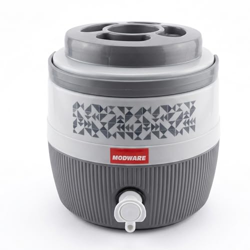 Image of MODWARE Kool Marina Insulated Plastic Water Jug, 6 litres, Food Grade, BPA Free, Easy to Carry (Grey, 6000)