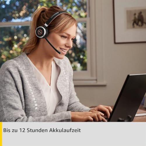 Jabra Evolve 65 Wireless Mono On-Ear Headset – Microsoft Teams zertifizierte Kopfhörer mit Langer Akkulaufzeit und Ladestation… – Ansicht 5