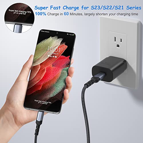 Super Fast Charger Type C Block, Costyle 25W USB C Wall Charger Super Fast Charging Block with 10FT Long USB C Cable for Samsung Galaxy S24 S24Ultra S24+ S23 S23Ultra S22 S22Plus S20FE Note 20-Black