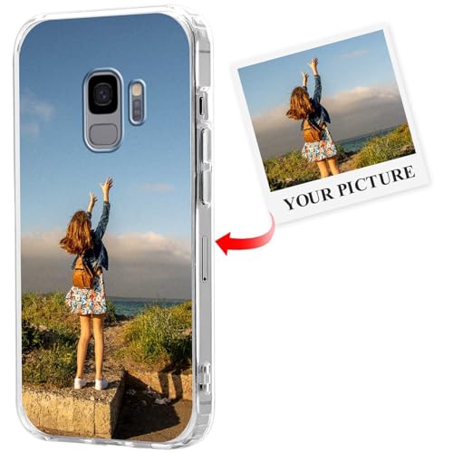 Cover Personalizzate per Samsung Galaxy S9 Personalizzata con Foto Immagine Disegni Custodia Personalizzabile Personalizzabili Personalizzato Custodie Case per S9 trasparente 5.8 pollici