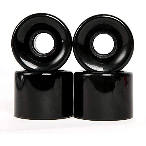 RaceBon 60mm Longboard Skateboard Wheels Dureza 78A Poliuretano Cruising Wheel Gratis 608 Rodamientos y espaciadores Set de 4 (Negro)