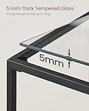 VASAGLE Console Table, Entrance Table, Sofa End, Tempered Glass Table Top, Metal Frame, 2 Levels, Adjustable Legs, for Living Room, Entrance, Hallway, Black LGT025B01 - Image 7