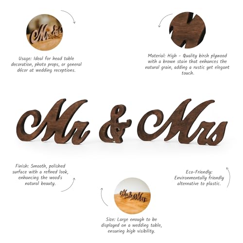 Generic Mr And Mrs Sign For Wedding Table Decor, Mr & Mrs Wooden Signs thumb #6