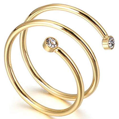 Jude Jewelers Stainless Steel Braided Wrap Wave Stacking Promise Statement Cocktail Party Ring (Gold, 8)