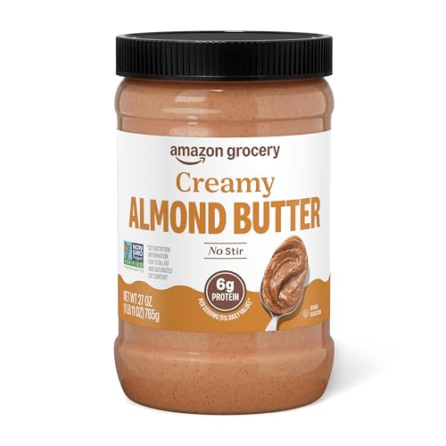Amazon Grocery, Creamy Almond Butter, 27 Oz