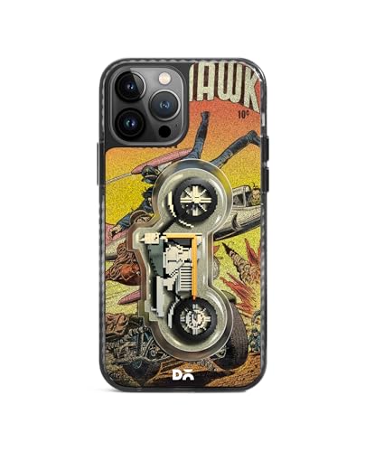 Image of DailyObjects Case for iPhone 13 Pro Max Compatible with Mag-Safe Wireless Charging, Stride 2.0 Black Hawk Slim Shockproof Back Cover with Inner Magnetic Ring