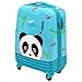 PERLETTI Valise Trolley Enfant Panda - Bagage à Main Rigide Fils Garçon - Trolley Cabine Avion Ryanair Easyjet AirFrance 49x34x21 cm - Bagage Weekend Bleu Clair avec 4 Roulettes Pivotantes (Panda, XS)