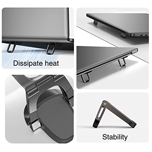 Soporte ajustable para teclado y laptop de aluminio negro miniatura 5
