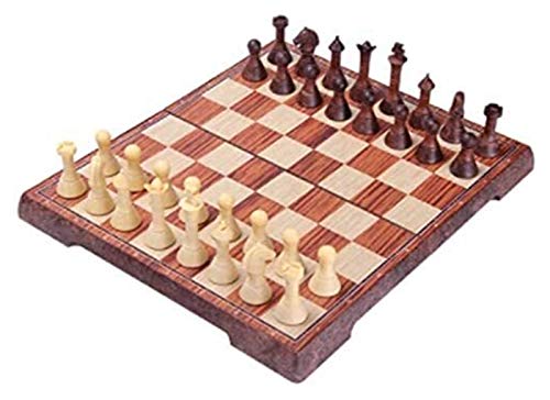 GAOTTINGSD Schachspiel Holz Kunststoff Schachspiel Magnetschach Faltschachbrett Praktisch Cover
