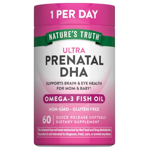 Nature's Truth Prenatal DHA 60-softgel bottle — once-daily prenatal softgel free of gluten, wheat and lactose