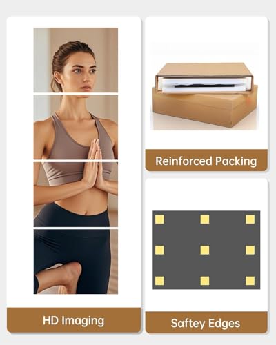 Image of 12 inch x 12 inch 4Pcs Full Square Length Wall Mirror Tiles, Frameless Wall Mounted Mirror Glass Wall Peel and Stick Mirror for Home Gym, Door, Bedroom, Living Room (12 inch x 12 inch-4PCS), White