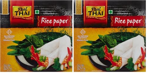 Image of Real THAI Original Thai Cuisine Rice Paper Round 22 cm, 100 gram (Pack of 2)