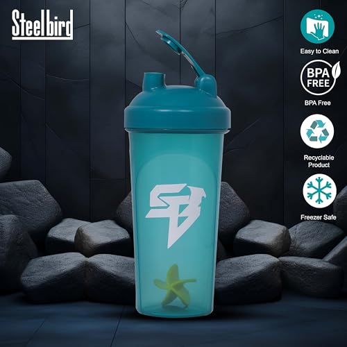 Image of Steelbird Super 700: High-Performance Gym Protein Shaker Bottle - Boost Your Workout! (Sea Green)