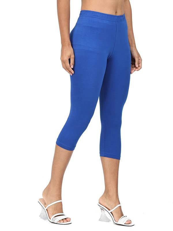 Image of Robinbosky Premium Stretchable Cotton Capri Legging for Women | Suitable for Formal wear & Casual wear | High-End Elastic Makes. The Leggings Squat Proof and Durable for Travel, Yoga, & Workout.