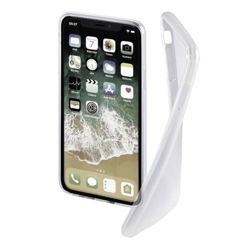 Hama Coque de Protection "Crystal Clear"(pour Apple iPhone X/Xs, polyurethane termoplastique (PUT), compatible "wireless charging"/"chargement sans fil") Transparent