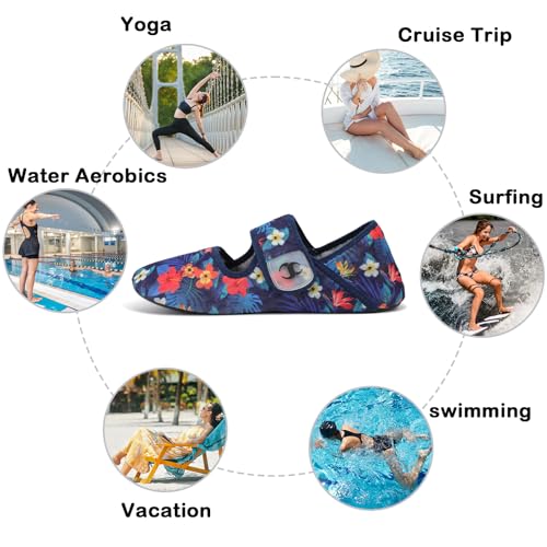 Image of Water Shoes for Women Men Barefoot Beach Swim Aqua Socks Summer Wide Slides Sandals Quick Dry Pool River Sea Sock Shoes