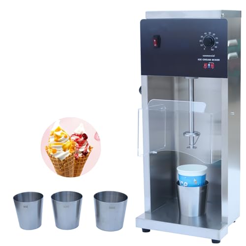 PreAsion 110V Electric Ice Cream Mixer,Stir Machine, Auto Swirl Ice Cream Shaker Blender Mixer Ice Cream Shaking Blender 10 Speeds Concentric coaxial 7000R/MIN