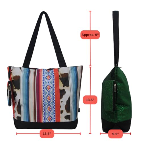 Image of NGIL Medium Top Zipper Closure Canvas Tote Bag with Attached Matching Coin Purse For Moms and Nurses