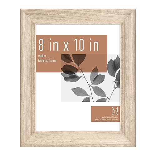 MCS Studio Gallery Classic 8x10 Picture Frame Natural Woodgrain, Vertical & Horizontal Wall Hanging Large Picture Frame for Photos, Posters & Art Prints (1-Pack)
