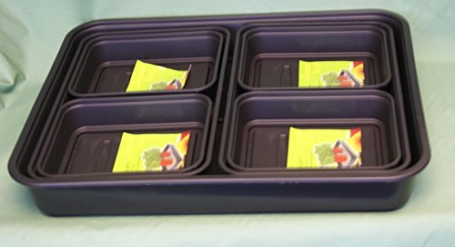 Tamers Whitefurze 7 piece black gravel tray set 1 Large 2 Medium 4 Small Gravel Trays