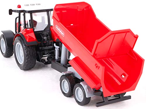 Toyland® 37cm Roter Traktor & Anhänger mit Licht & Ton - Farmspielzeug – Bild 5