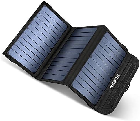 ECEEN Solar Charger 20W Portable Solar Panel Charger with 2 USB Output Waterproof Foldable Camping Phone Charger Camping Survival Gear Emergnecy Kit for Tablet GPS iPhone Camera & USB Devices…