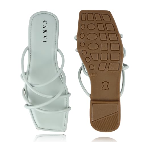 Image of CANVI Stylish | Fancy | Comfortable Slide Sandals Slip On Flat Flip Flop Thong Sandals Casual Sandals Ethnic Flats Sandals for Women and Girl