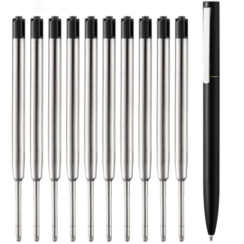 Stylo signature en métal avec 10 recharges d'encre gel 0,5 mm, la haute précision au quotidien