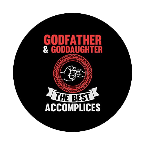 godfather & goddaughter the est accomplices goddad PopSockets Swappable PopGrip, Black - Image 3