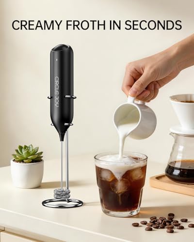 Image of CIRCLE JOY Rechargeable Milk Frother Handheld with Stand