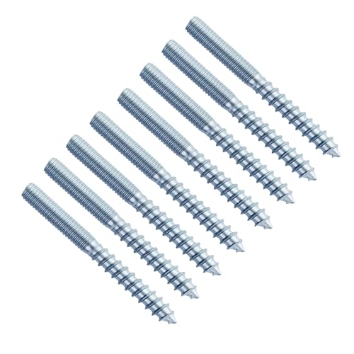 12 Pièce M6 Vis Double Filetage Boulo en Acier Au Carbone Galvanisé,Double Terminal Cheville Vis Bois,Vis Double Filetage Boulon,Sac de Vis Taraudeuses,pour Meuble Connexion