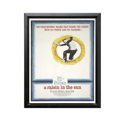 Atelier Lumiere Movie Print - A Raisin In The Sun 1961 - Classic Drama Film Poster Wall Art Decor - 16x20 Black Framed CANVAS Wall Art