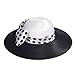 Women's Dress Hats Wide Brimmed Hat Big Bowknot Church Hats for Women Fedora Fashionable Beach Bowler Cap White/Black