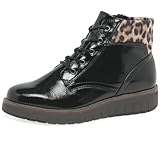 Marco Tozzi Damen Stiefeletten Schwarz Lack