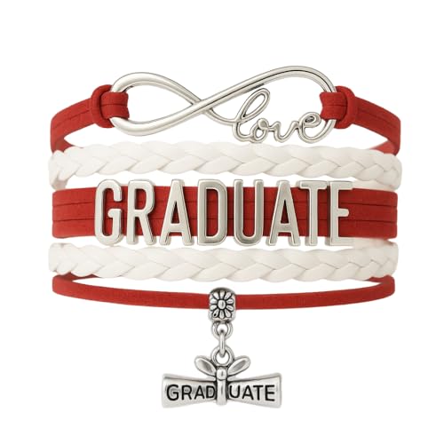 Image of Infinity Collection Graduation Bracelet Gift Graduate Jewelry for Her, Class of 2026 Keepsake, Adjustable Charm Bracelet for Women & Girls