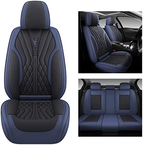 PPROGV04 Car Seat Covers Automotive Vehicle Cushion Cover for 5 Passenger Cars & SUV Universal Fit Set for Auto Interior Accessories Ttrucks Airbags Compatible with Synthetic (Black and Blue)