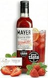 Mayer Strawberry Syrup - Award-Winning Artisanal Fruit Syrup, All-Natural, Crafted with Real Fruits, Vegan, Gluten-Free – Perfect Coffee Syrup, Cocktails & Dessert Topping (1 Pack)
