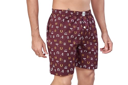 Image of Nermosa Pure Cotton Comfortable & Breathable Printed Regular Shorts /Boxer for Men, Pack of 3