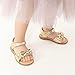 DREAM PAIRS Girls Sandals Fashion Bow Summer Shoes for Toddler/Little Kid,Size 12 Little Kid,Gold,KSD213